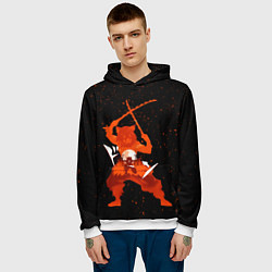 Толстовка-худи мужская Иноске Хашибира Kimetsu no Yaiba, цвет: 3D-белый — фото 2