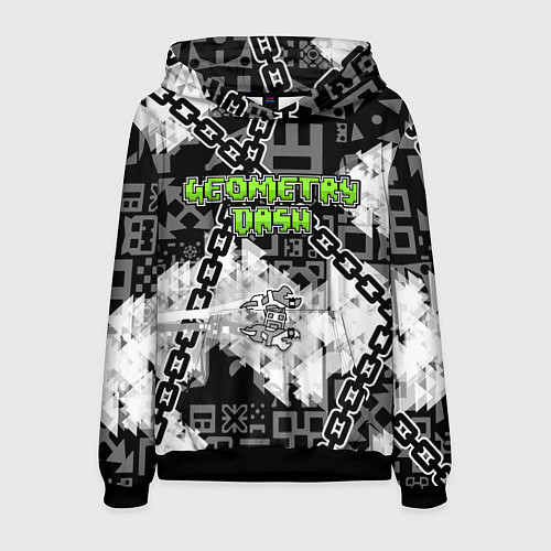 Мужская толстовка Geometry Dash / 3D-Черный – фото 1