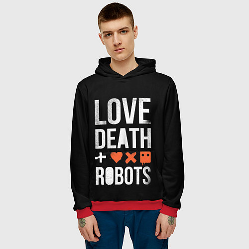 Мужская толстовка Love Death Robots / 3D-Красный – фото 3