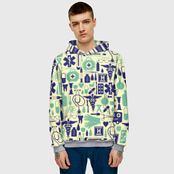 Толстовка-худи мужская Медицина Паттерн Z, цвет: 3D-меланж — фото 2
