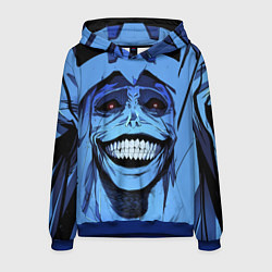 Толстовка-худи мужская ПОДНЯТИЕ УРОВНЯ В ОДИНОЧКУ, цвет: 3D-синий