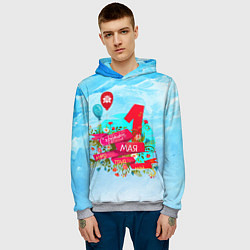 Толстовка-худи мужская С 1 Мая!, цвет: 3D-меланж — фото 2