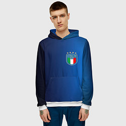 Толстовка-худи мужская Сборная Италии, цвет: 3D-белый — фото 2