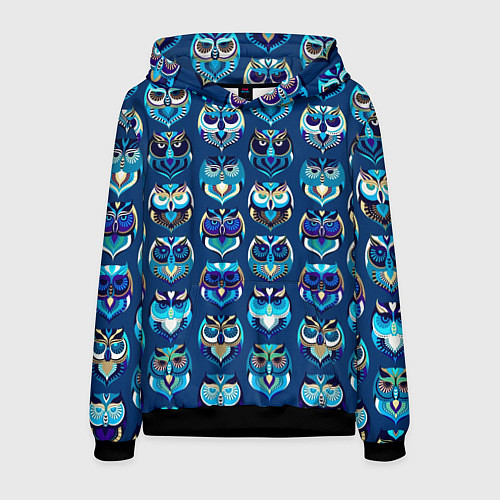 Мужская толстовка Совы / 3D-Черный – фото 1