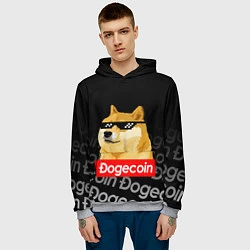 Толстовка-худи мужская DOGECOIN DOGE ДОГИКОИН, цвет: 3D-меланж — фото 2