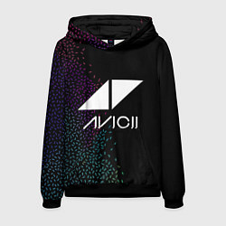Толстовка-худи мужская AVICII RAIBOW STYLE, цвет: 3D-черный