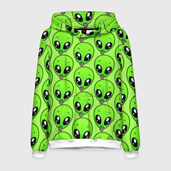 Толстовка-худи мужская Инопланетяне, цвет: 3D-белый