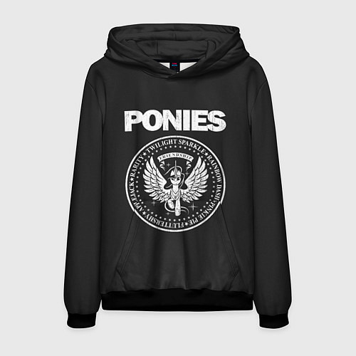 Мужская толстовка Pony x Ramones / 3D-Черный – фото 1