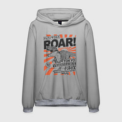 Толстовка-худи мужская ROAR Tokyo T-rex, цвет: 3D-меланж