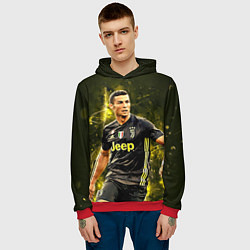 Толстовка-худи мужская Cristiano Ronaldo Juventus, цвет: 3D-красный — фото 2