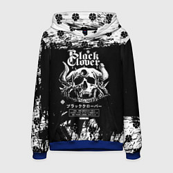 Толстовка-худи мужская Чёрный клевер череп демона, цвет: 3D-синий
