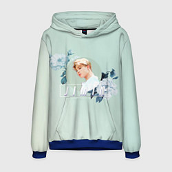 Толстовка-худи мужская Чимин в цветах, цвет: 3D-синий