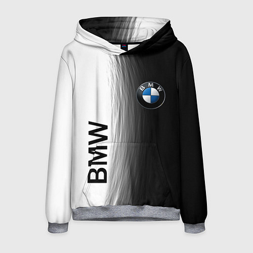 Мужская толстовка Black and White BMW / 3D-Меланж – фото 1