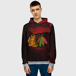 Толстовка-худи мужская CHICAGO NHL, цвет: 3D-меланж — фото 2