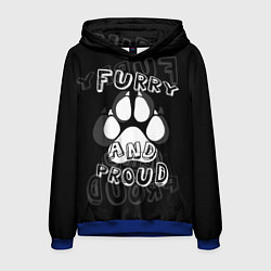 Толстовка-худи мужская Furry proud, цвет: 3D-синий