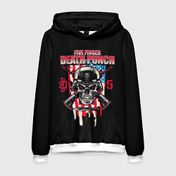 Толстовка-худи мужская 5FDP Five Finger Death Punch, цвет: 3D-белый