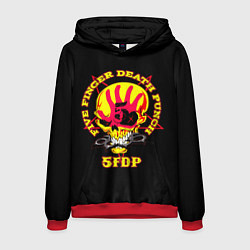 Толстовка-худи мужская Five Finger Death Punch FFDP, цвет: 3D-красный