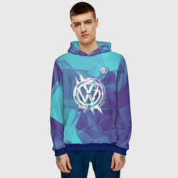Толстовка-худи мужская VOLKSWAGEN, цвет: 3D-синий — фото 2