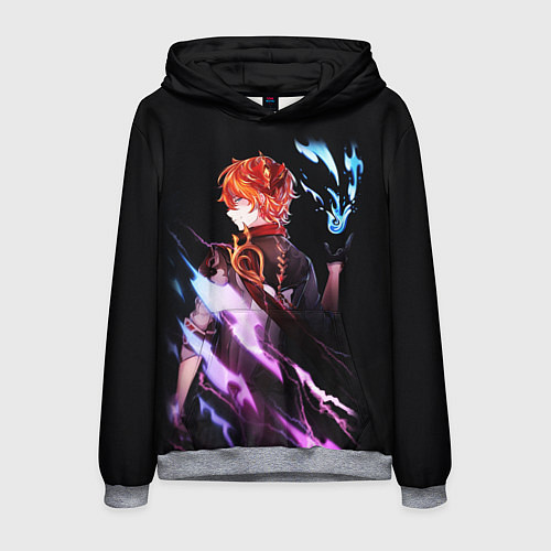 Мужская толстовка ТАРТАЛЬЯ - GENSHIN IMPACT NEON / 3D-Меланж – фото 1