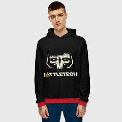 Толстовка-худи мужская BATTLETECH, цвет: 3D-красный — фото 2