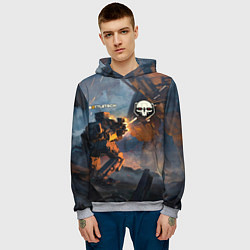 Толстовка-худи мужская Battletech warrior, цвет: 3D-меланж — фото 2