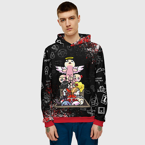 Мужская толстовка The Binding of Isaac ИСААК / 3D-Красный – фото 3
