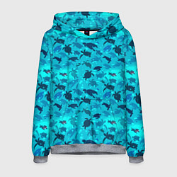 Толстовка-худи мужская Черепашки, цвет: 3D-меланж