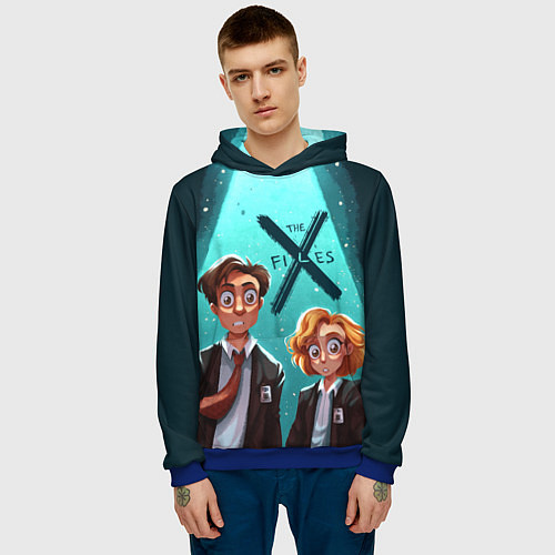 Мужская толстовка Fox Mulder and Dana Scully / 3D-Синий – фото 3