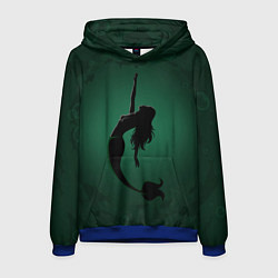 Толстовка-худи мужская Русалка силуэт, цвет: 3D-синий