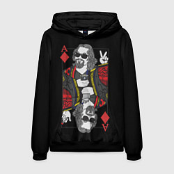 Толстовка-худи мужская Большой Лебовский туз бубей, цвет: 3D-черный