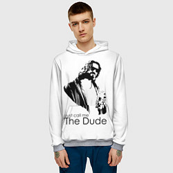 Толстовка-худи мужская Just call me the Dude, цвет: 3D-меланж — фото 2