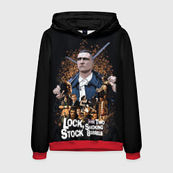 Толстовка-худи мужская Карты, деньги, два ствола, цвет: 3D-красный