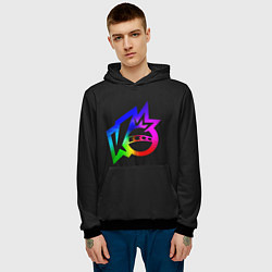 Толстовка-худи мужская Knockout city Rainbow logo, цвет: 3D-черный — фото 2