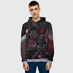 Толстовка-худи мужская ГАТС БЕРСЕРК аниме, цвет: 3D-меланж — фото 2