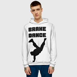 Толстовка-худи мужская Brake Dance, цвет: 3D-белый — фото 2