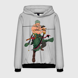 Толстовка-худи мужская Арт Ророноа Зоро, One Piece, цвет: 3D-черный