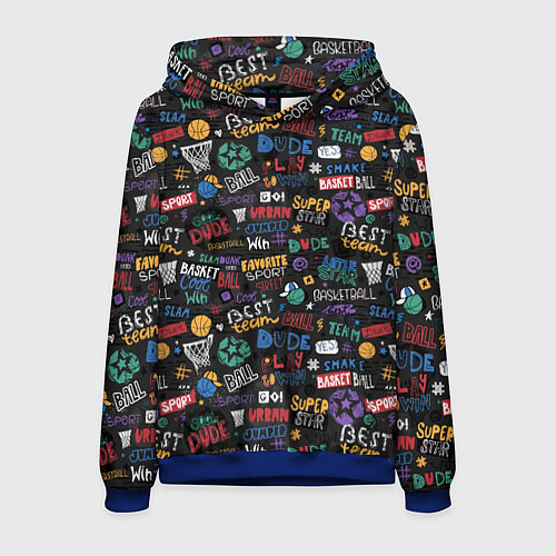 Мужская толстовка Баскетбол / 3D-Синий – фото 1