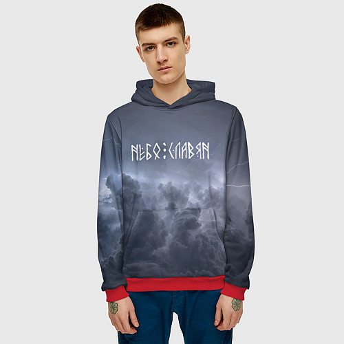 Мужская толстовка НЕБО СЛАВЯН СЛАВЯНСТВО Z / 3D-Красный – фото 3