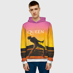Толстовка-худи мужская Queen Freddie Mercury Z, цвет: 3D-белый — фото 2