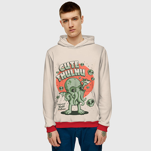 Мужская толстовка Милый Ктулху / 3D-Красный – фото 3