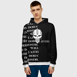 Толстовка-худи мужская Боевой клич Железные войны, цвет: 3D-белый — фото 2