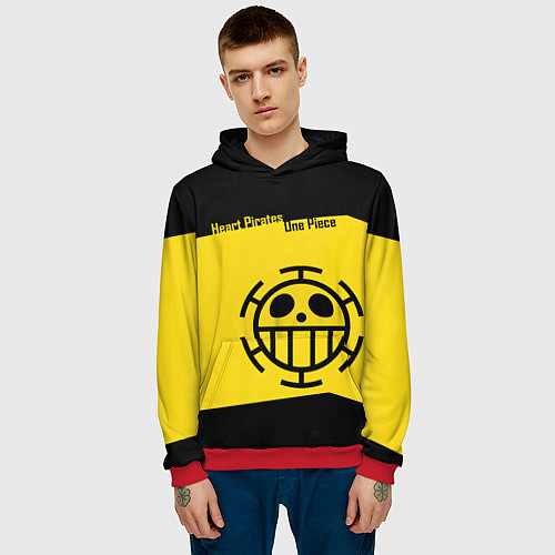 Мужская толстовка Пираты Сердца One Piece / 3D-Красный – фото 3