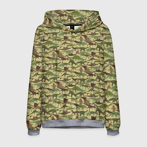Мужская толстовка Динозавры камуфляж / 3D-Меланж – фото 1