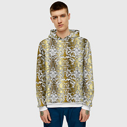 Толстовка-худи мужская Versace gold & white, цвет: 3D-белый — фото 2