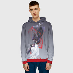 Толстовка-худи мужская Магистр дъявольского культа, цвет: 3D-красный — фото 2