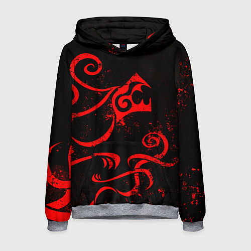 Мужская толстовка ТАТУИРОВКА ДРАКЕНА / 3D-Меланж – фото 1