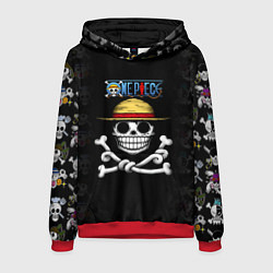 Толстовка-худи мужская Пираты Соломенной Шляпы One Piece, цвет: 3D-красный