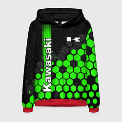 Толстовка-худи мужская KAWASAKI КАВАСАКИ, цвет: 3D-красный