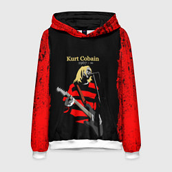 Толстовка-худи мужская КУРТ КОБЕЙН НИРВАНА ЛОГО спина Z, цвет: 3D-белый