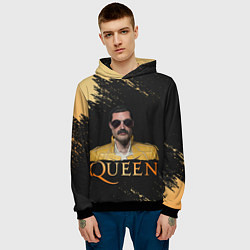 Толстовка-худи мужская Фредди Меркьюри Freddie Mercury Z, цвет: 3D-черный — фото 2